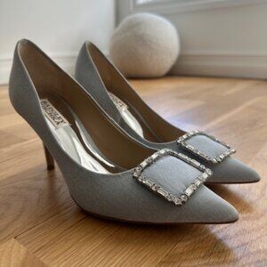 Badgley Mischka Women's Evening Pumps, Grey, Gems, Size 8